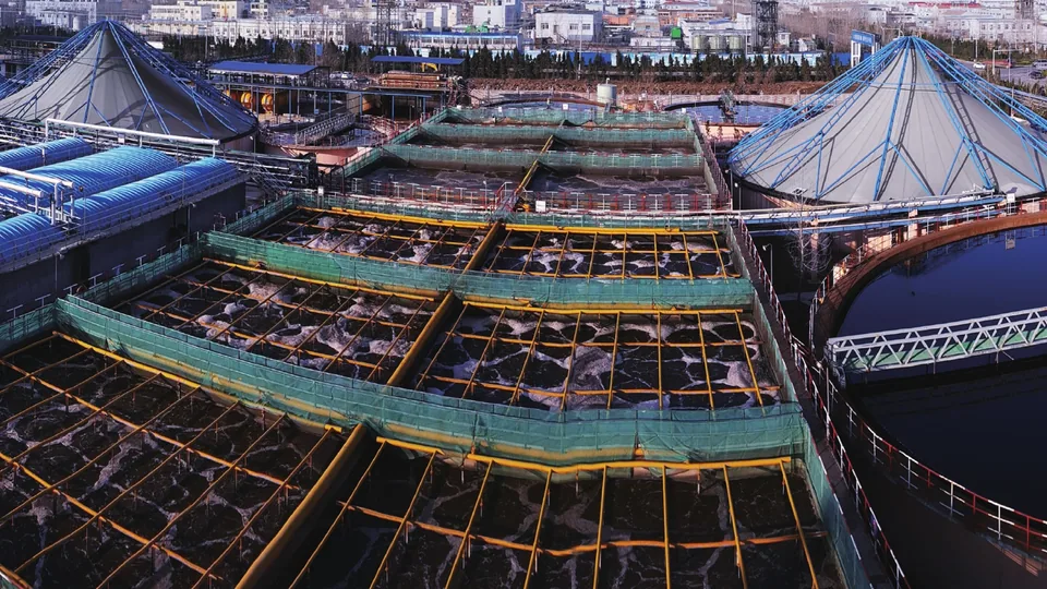 Panoramic view of the Jiangsu Jihua chemical-wastewater treatment facility